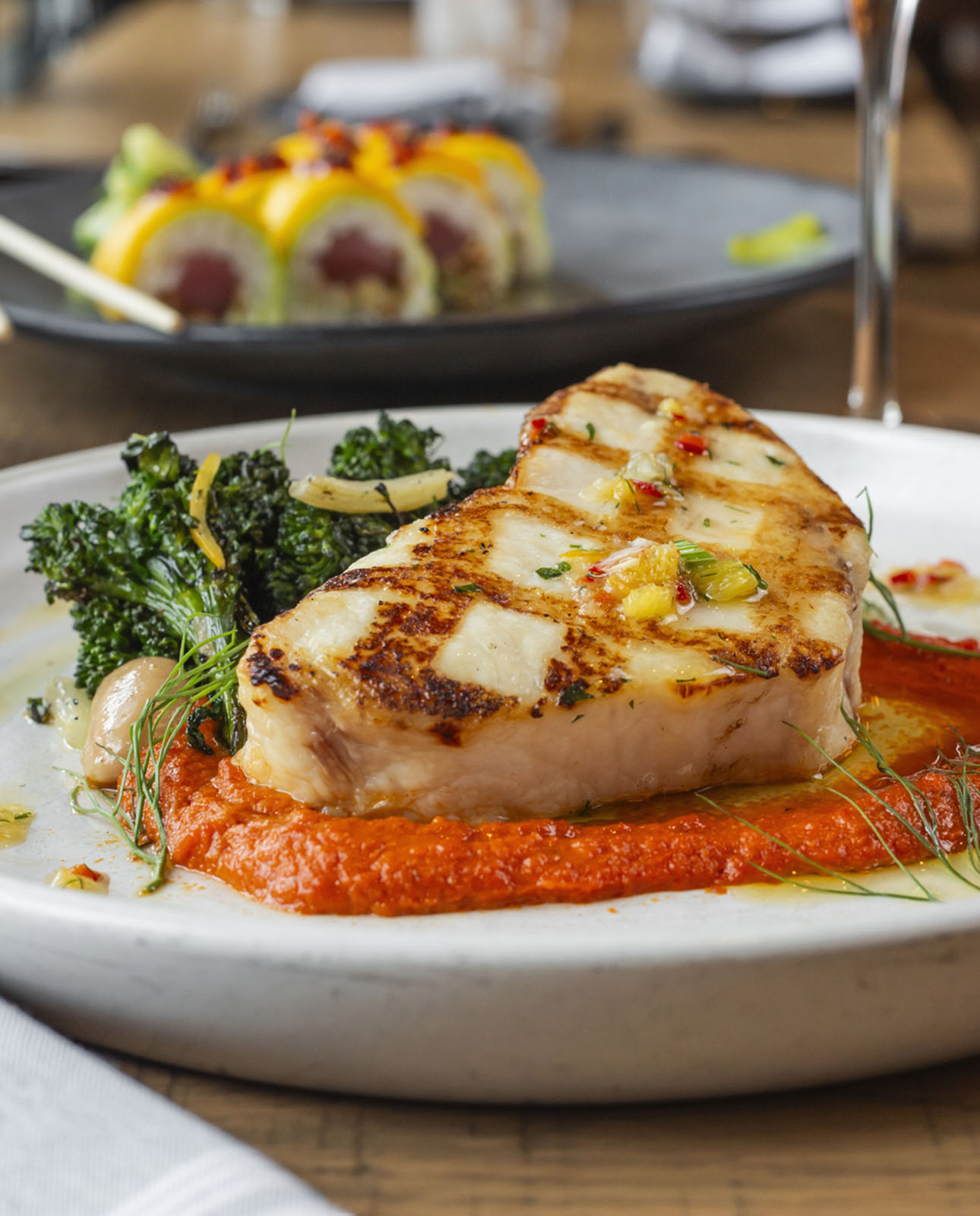 Halibut served at SoCal Kitchen in Columbus, Ohio.